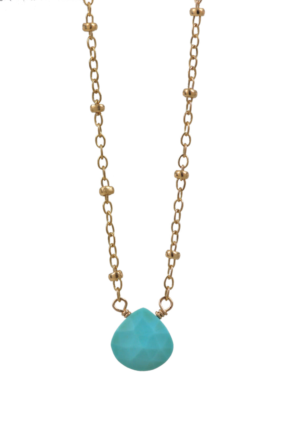 petite turquoise drop necklace