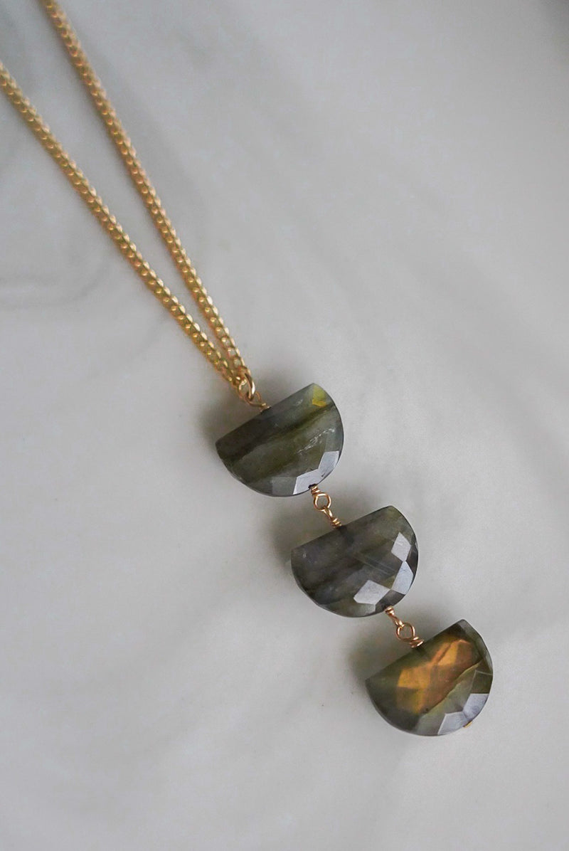 labradorite trio necklace