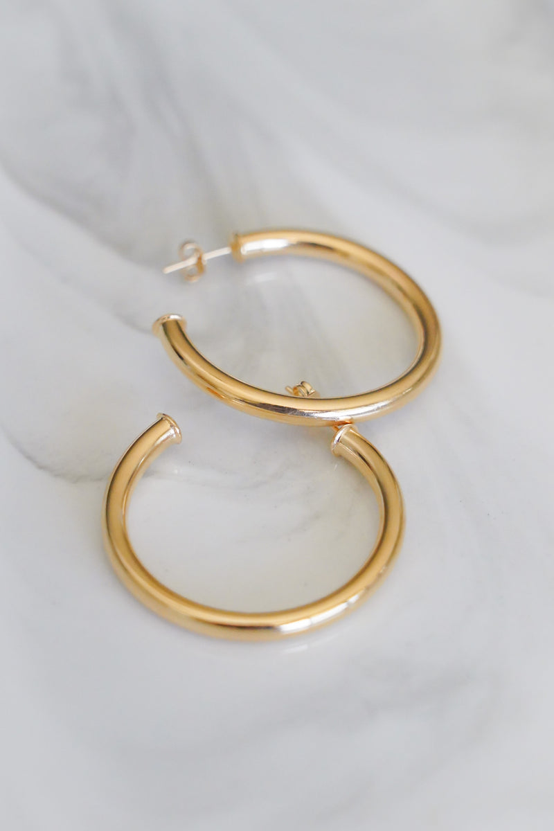 gold hoop earring - small