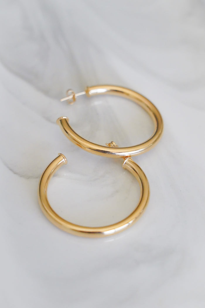 gold hoop earring - small