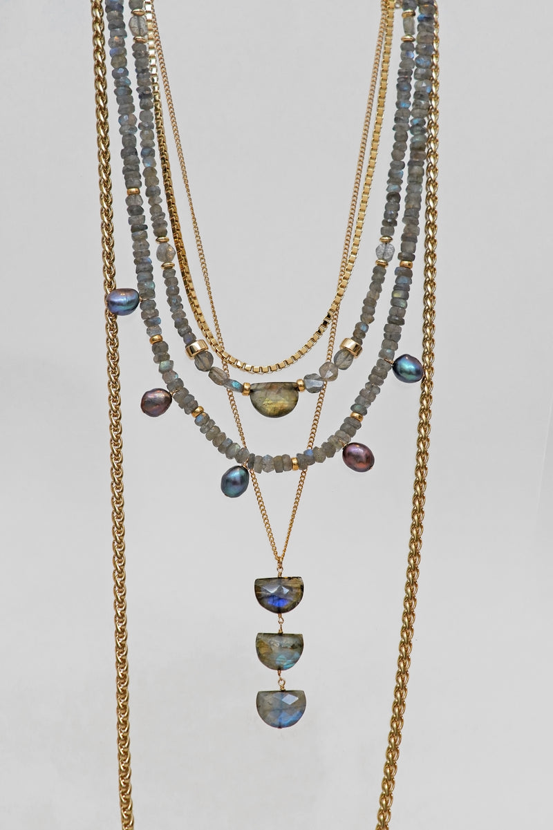 labradorite trio necklace