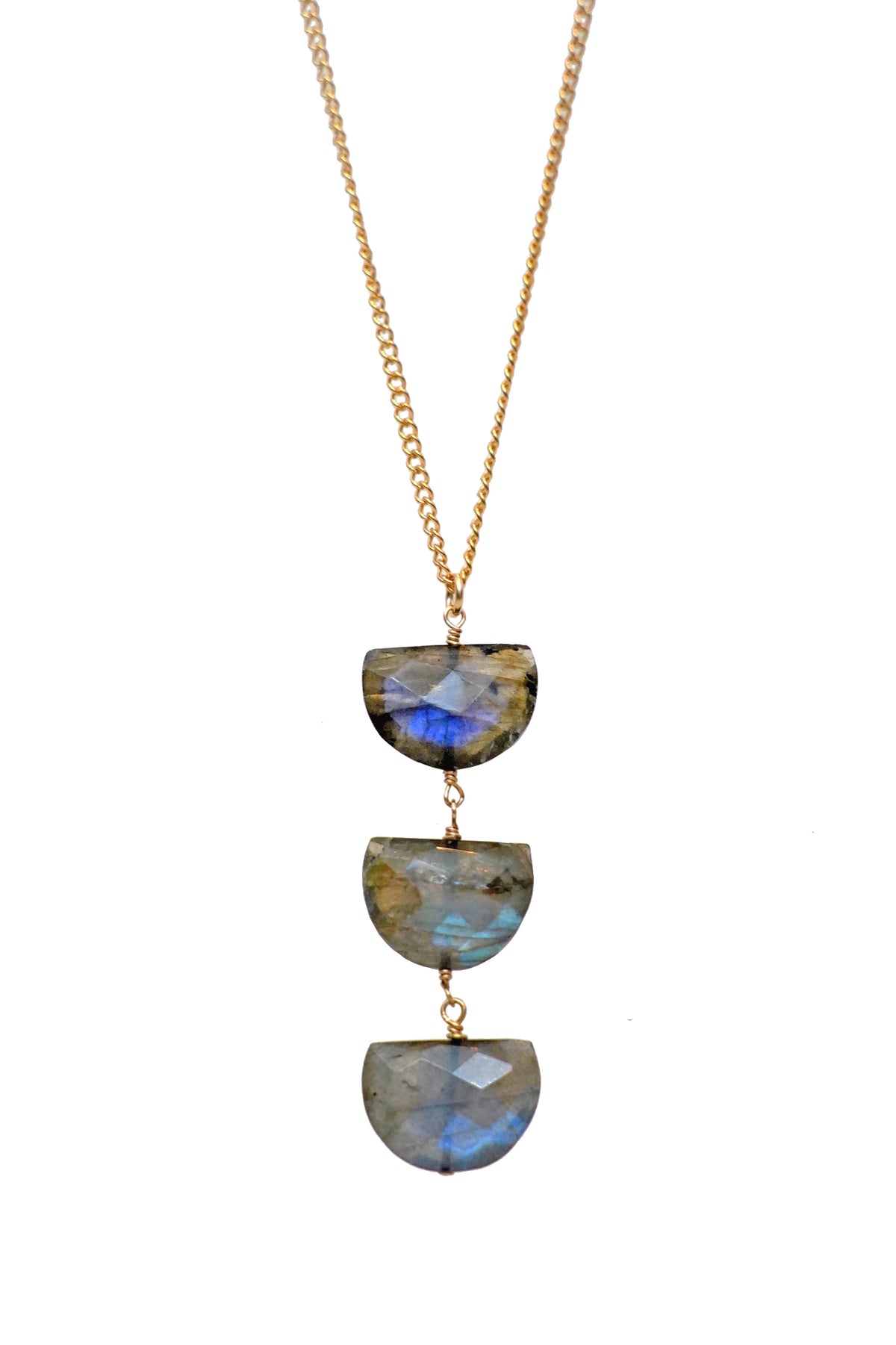 labradorite trio necklace