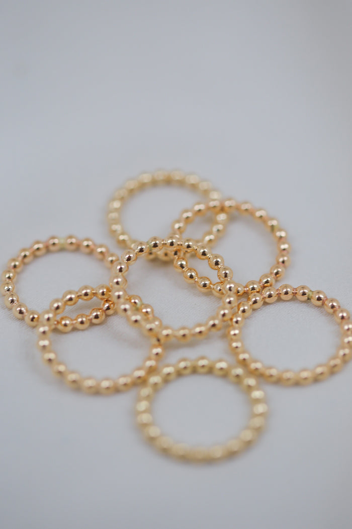 gold beaded ring - thick