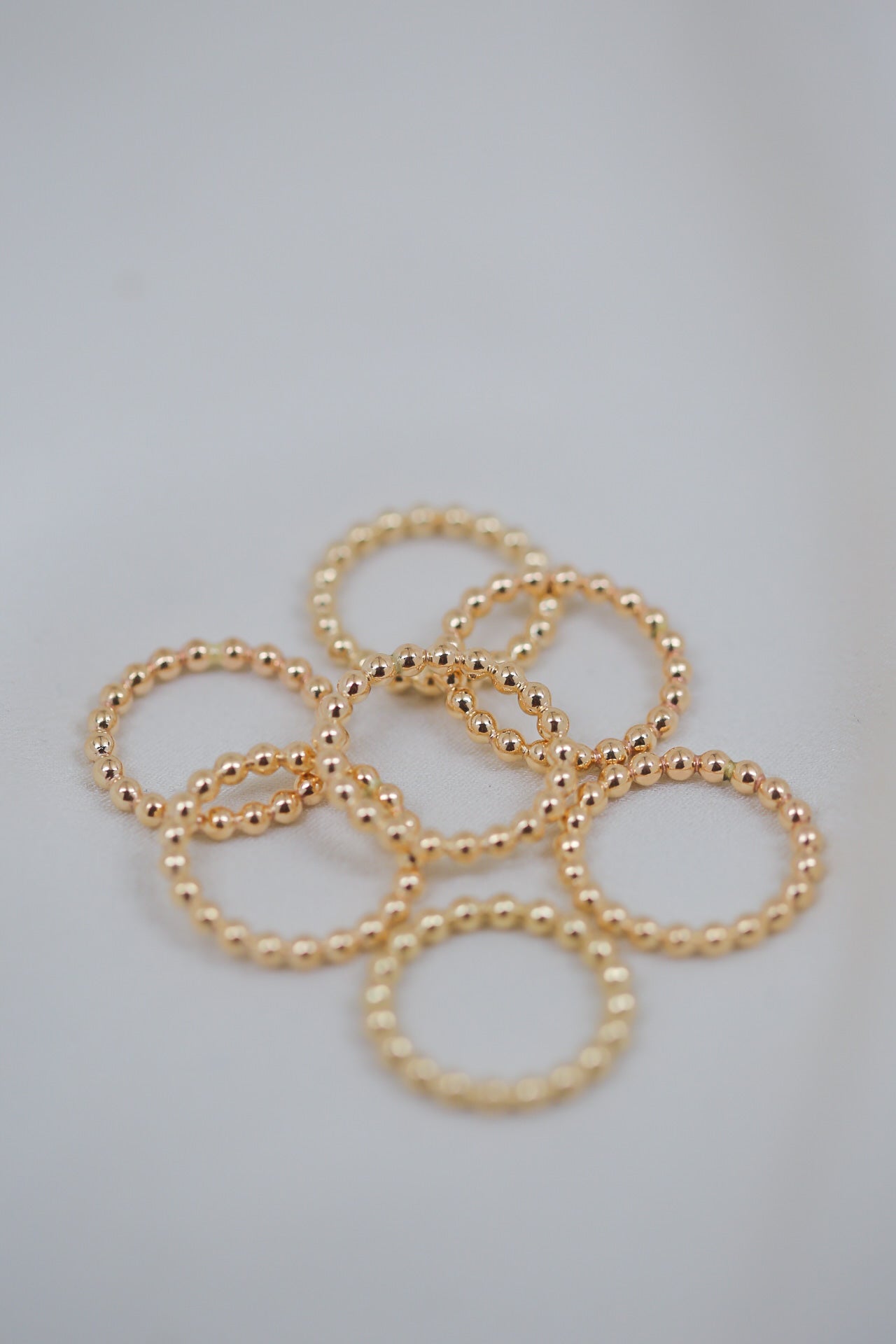 gold beaded ring - thick